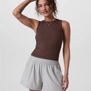 Vuori Chocolate Brown Ribbed Top